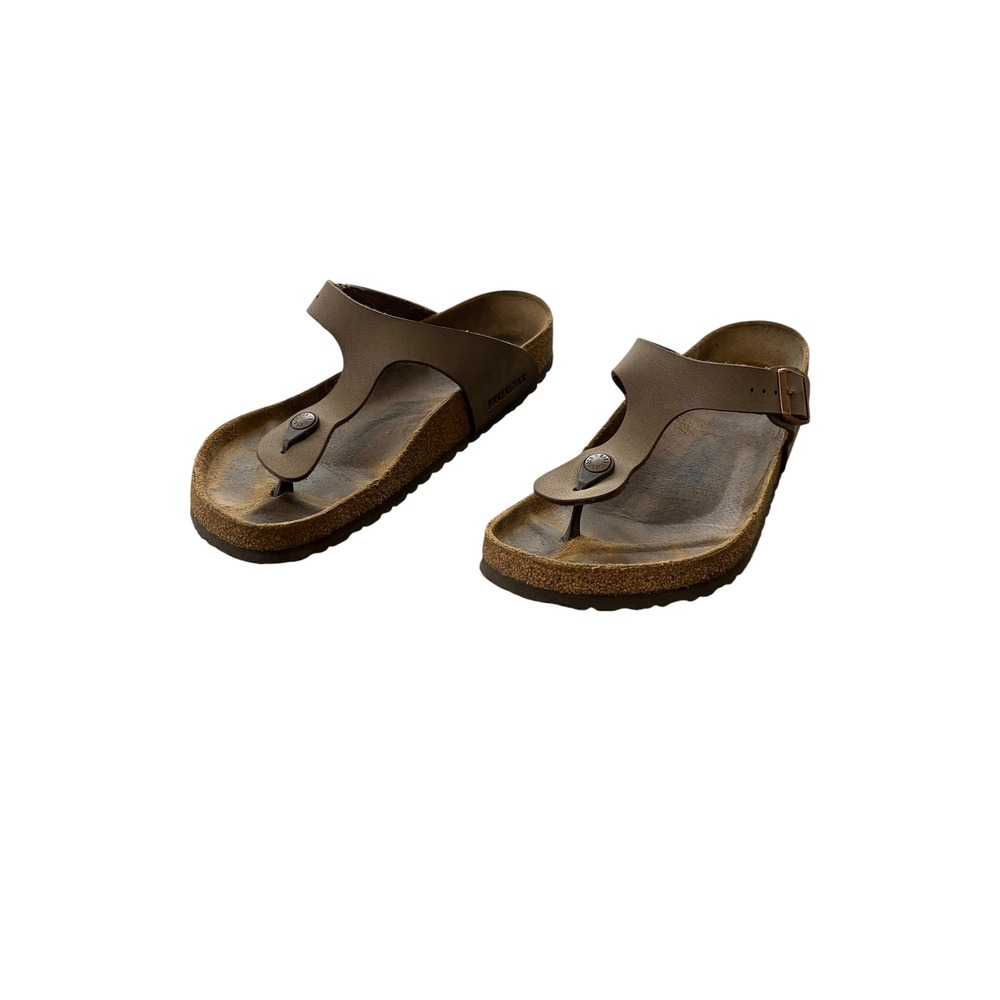 Birkenstock Gizeh Mens Mocha Brown Birko-Flor Thong Sandals Size 42 EU 9-9.5 US